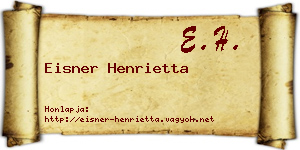Eisner Henrietta névjegykártya