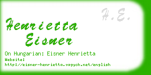 henrietta eisner business card